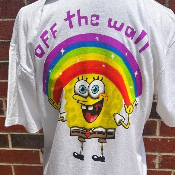 Vans Other - Vans White Tee SpongeBob Vibrant Rainbow HG